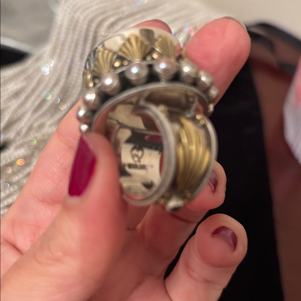 Mars&Valentine imperial sterling art deco fan quartz statement cocktail ring - Picture 11 of 16